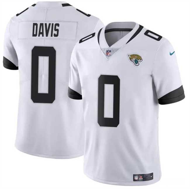 Men & Women & Youth Jacksonville Jaguars #0 Gabe Davis White Vapor Untouchable Limited Stitched Jersey